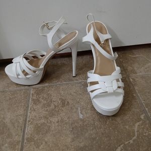 All white heels sz 9.5